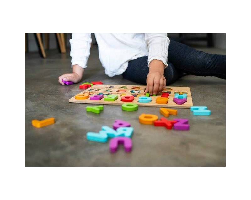 Chuckle & Roar ABC's & 123s Wood Puzzles 36pc