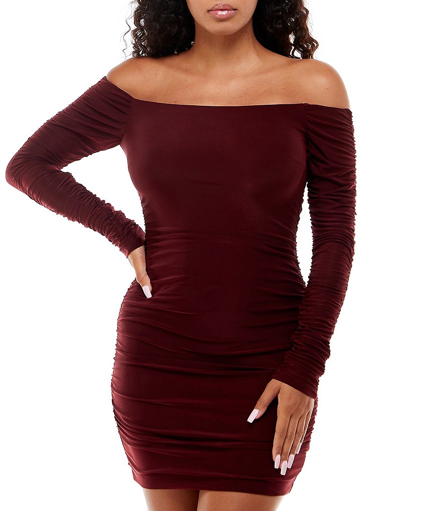 Blondie Nites High-Neck Shimmering Metallic Sheath Dress