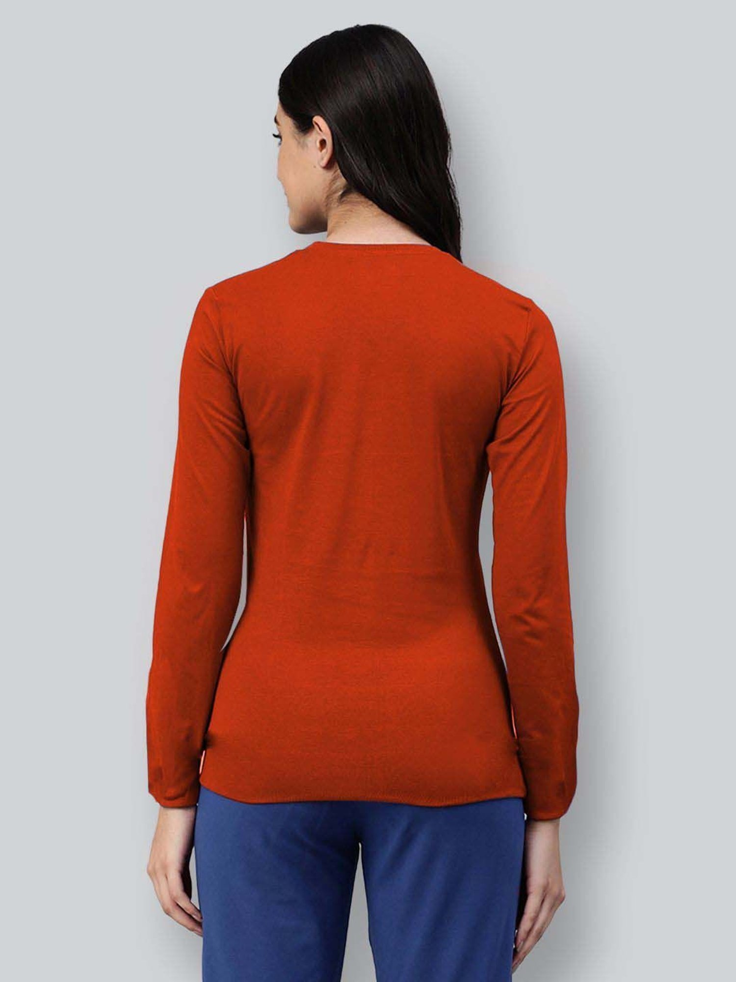 Lyra Rust Cotton Printed T-Shirt