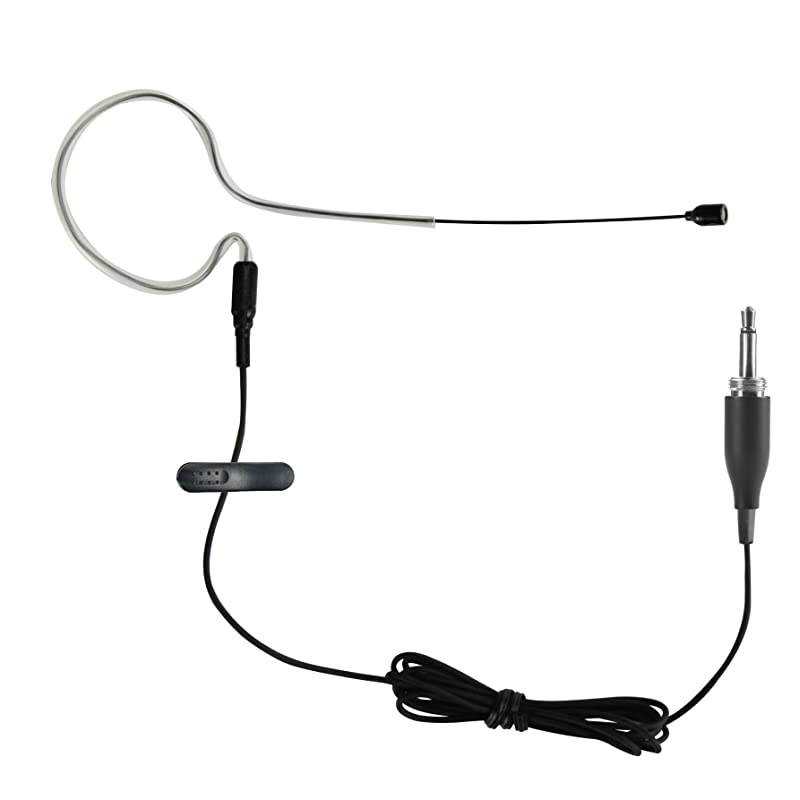 Single Earhook Headworn Omni-Directional Headset Microphone (for 3.5mm Plug with Thread Type +1/4" Plug Black)