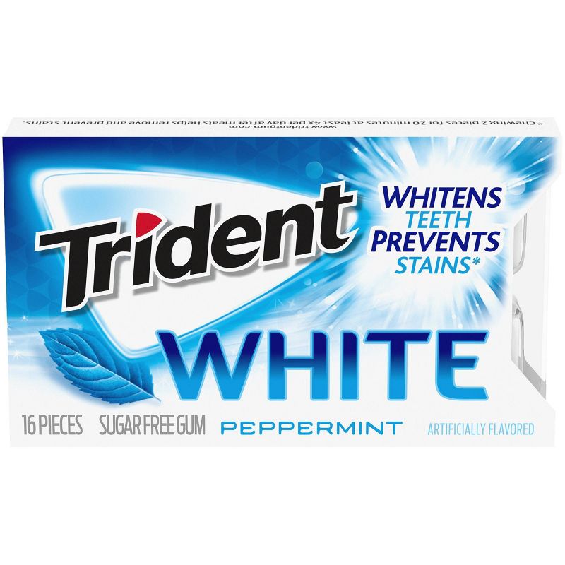 Trident White Peppermint Sugar Free Gum - 16ct