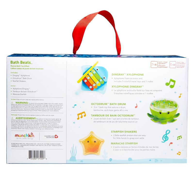 Munchkin Bath Beats Musical Bath Toy Xylophone Bath Drum and Shakers Gift Set