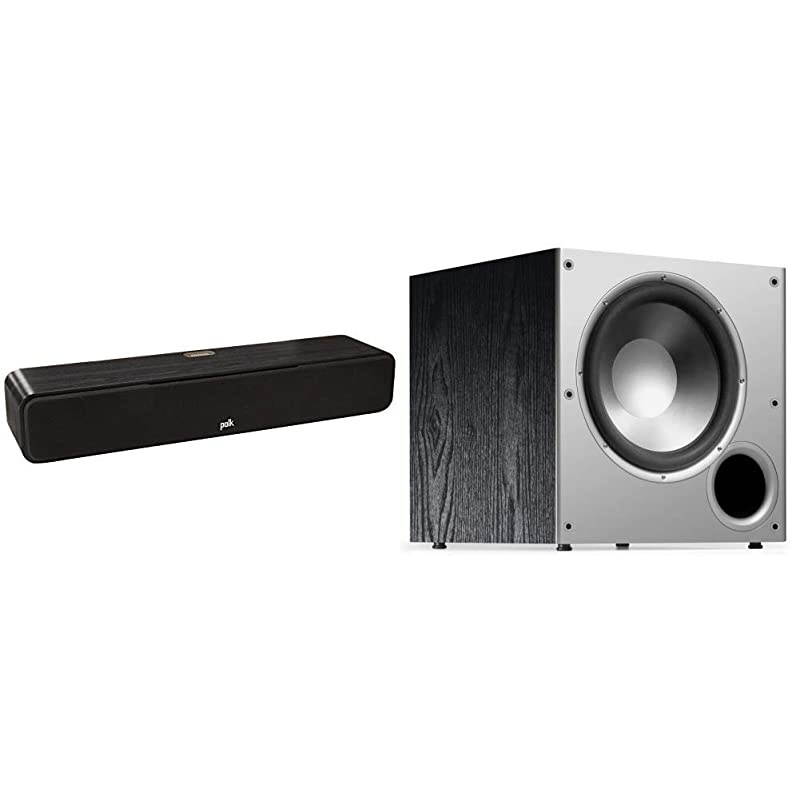Signature Series S35 Center Channel Speakers for Home Theater, Surround Sound (6 Drivers) & Audio PSW10 10" Powered Subwoofer - Featuring High Current Amp and Low-Pass Filter