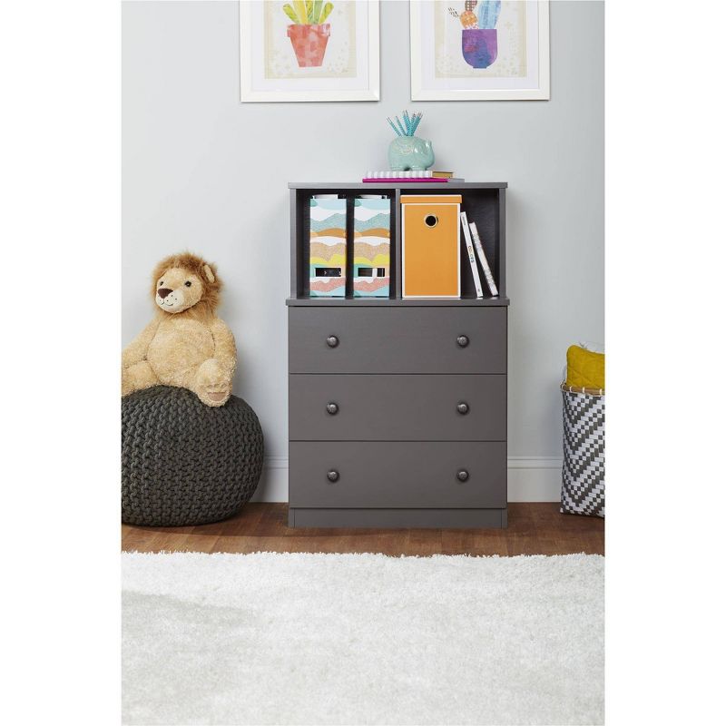 Kids' 3 Drawer Bella Dresser with Cubbies - Graphite - Room & Joy