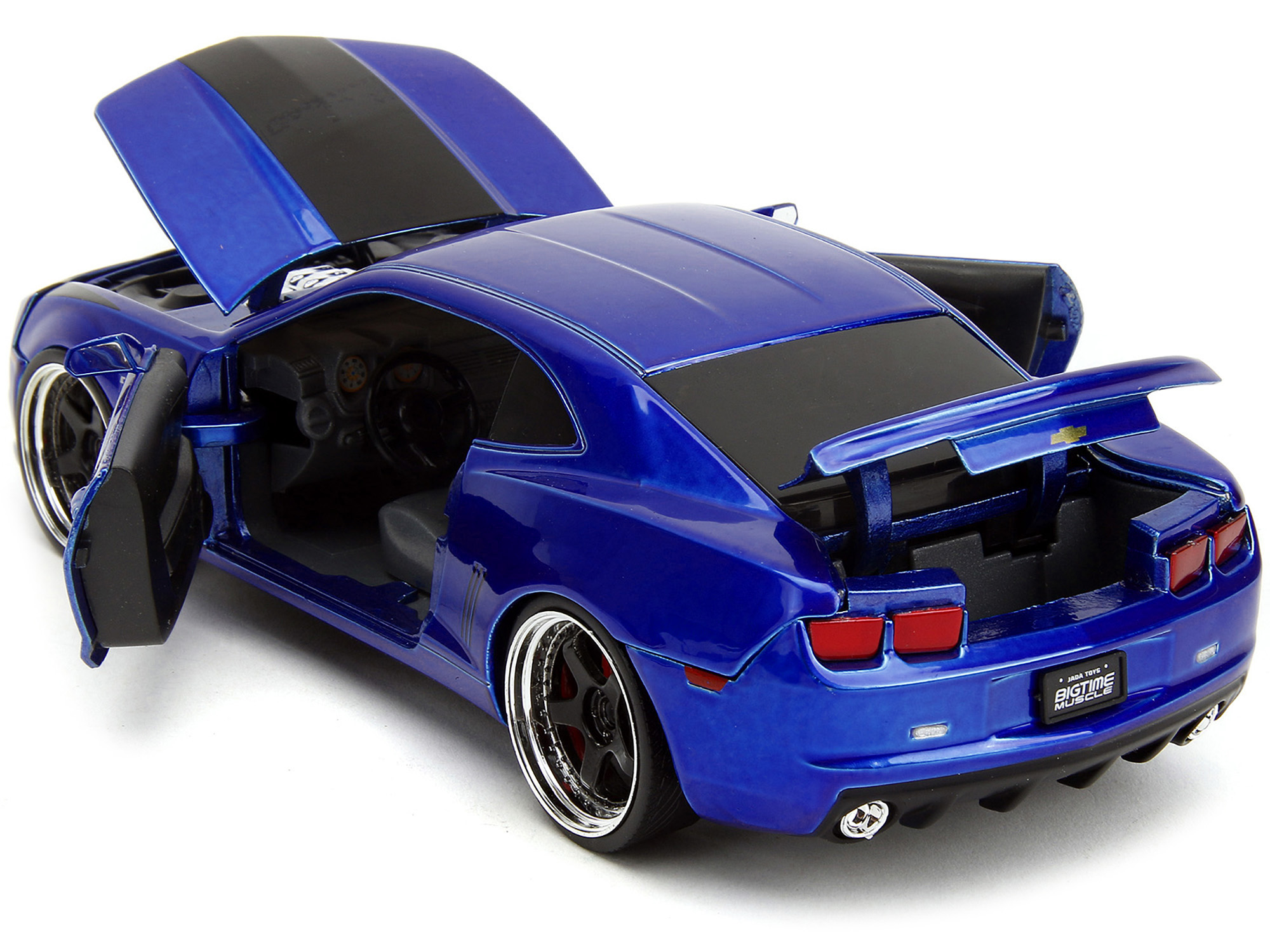 2010 Chevrolet Camaro Candy Blue with Black Hood "Bigtime Muscle" Series 1/24 Diecast Model Car by Jada