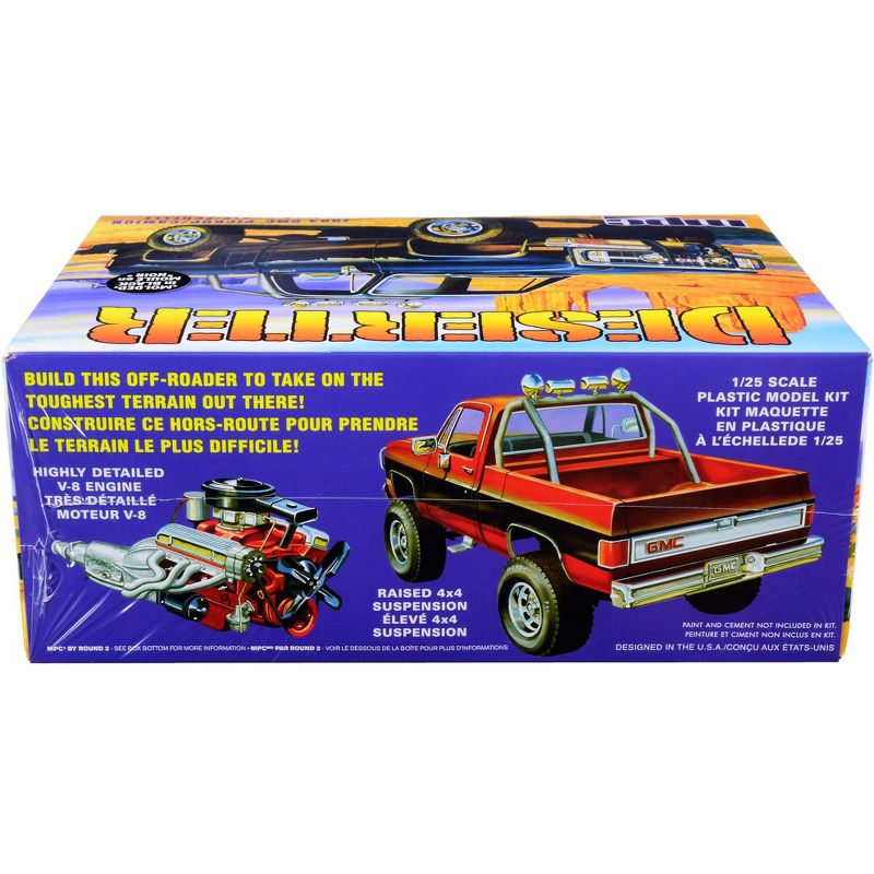 Skill 2 Model Kit 1984 GMC Pickup Truck (Molded in Black) "Deserter" 1/25 Scale Model by MPC