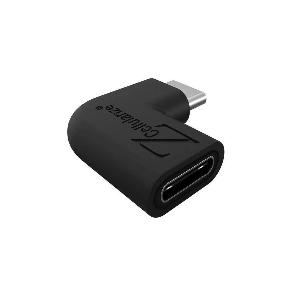 Cellularize Right Angle USB C Adapter (2 Pack, Black) Right & Left Angle 90 Degree USB 3.1 Type C Male to Female Extension Adapter (3A/10G) for Nintendo Switch, Laptop, Tablet, Mobile Phone
