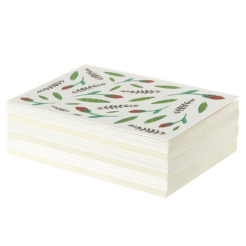Best Paper Greetings 48 Pack Blank All Occasion Greeting Cards with Envelopes Bulk Boxed Set, Watercolor Leaves 4x6 in