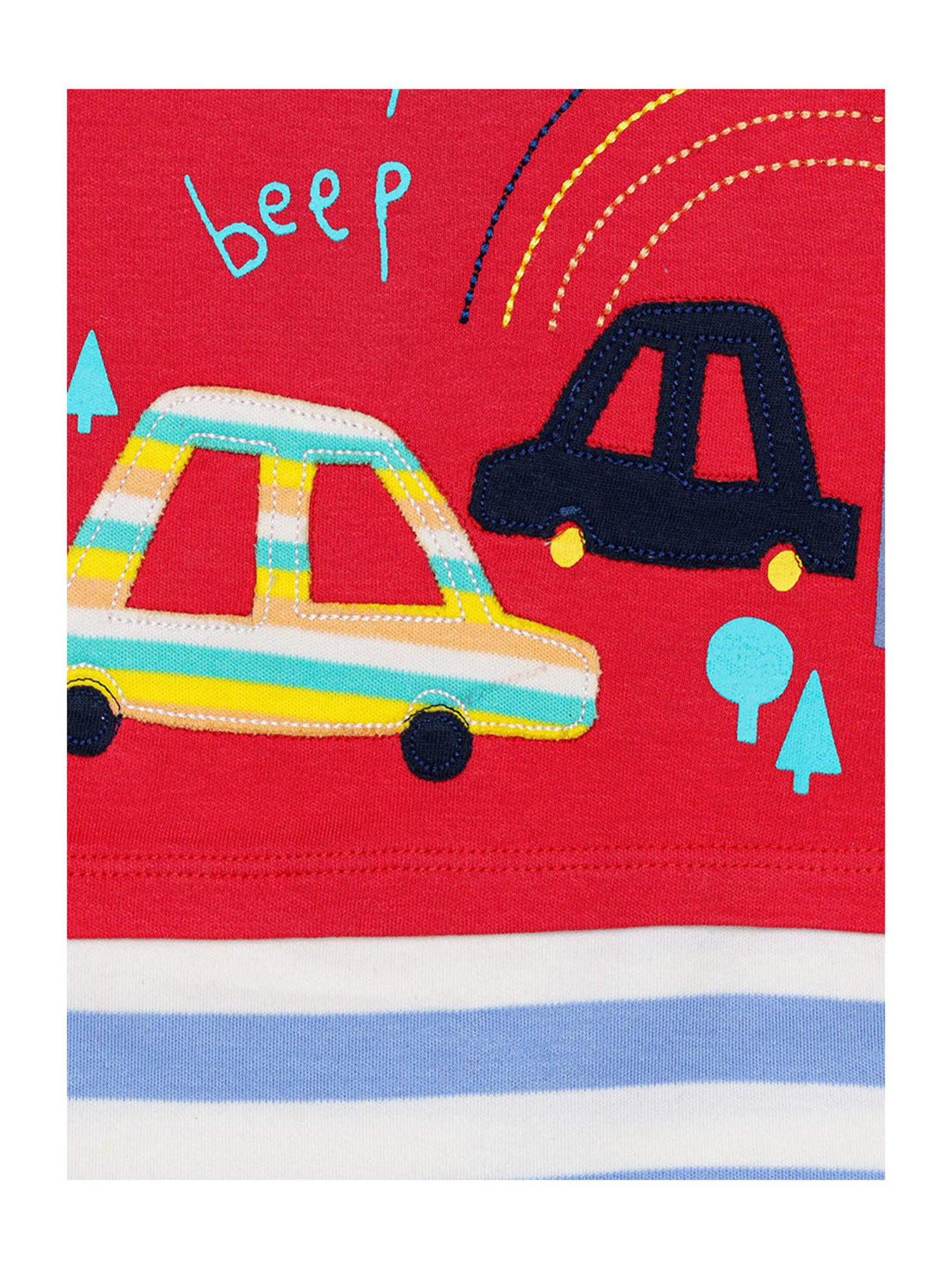 H by Hamleys s Boys Red & White Printed Full Sleeves Sleepsuit