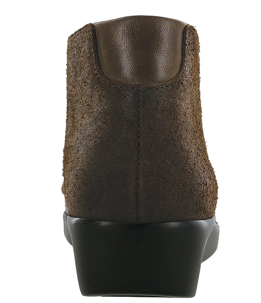 SAS Kich Suede Lace-Up Ankle Wedge Booties