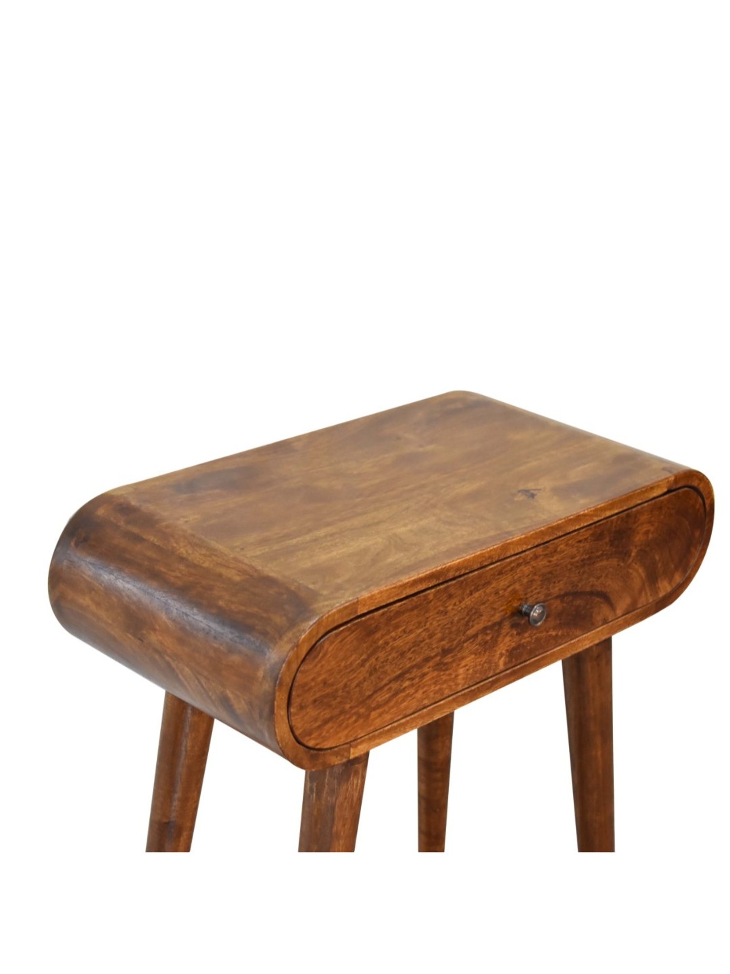 Artisan Furniture Mini Rounded Chestnut Brown Wood Console Table