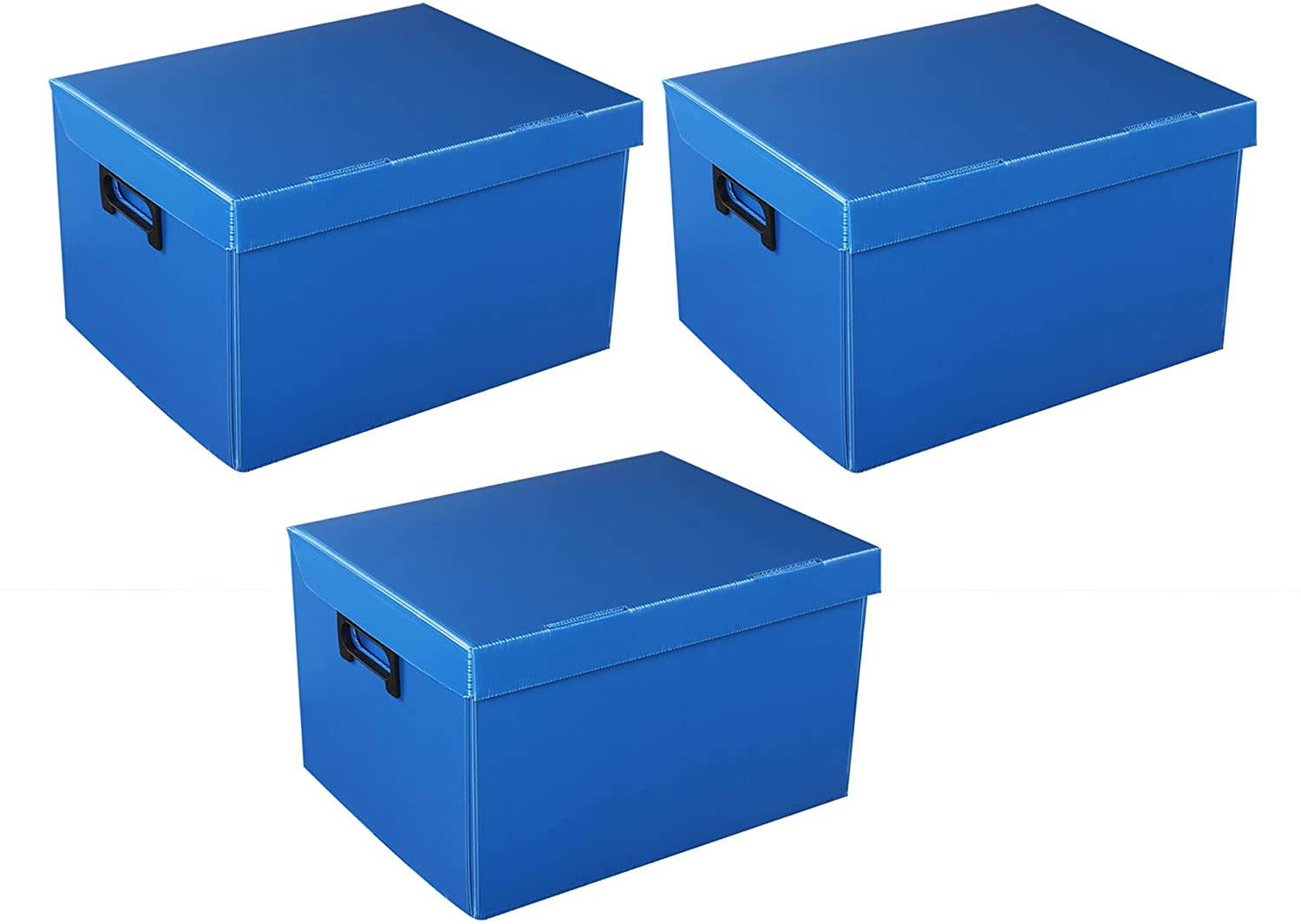 (Qty 3) Vaiyer Multipurpose Durable Plastic Filing Storage Organizer Box with Lid  &ndash; Hanging Letter/Legal Folder &ndash; Home Office Bins Cabinet - for Doctors, Lawyers, Office Use 16 X 12 X 11 Inch, White