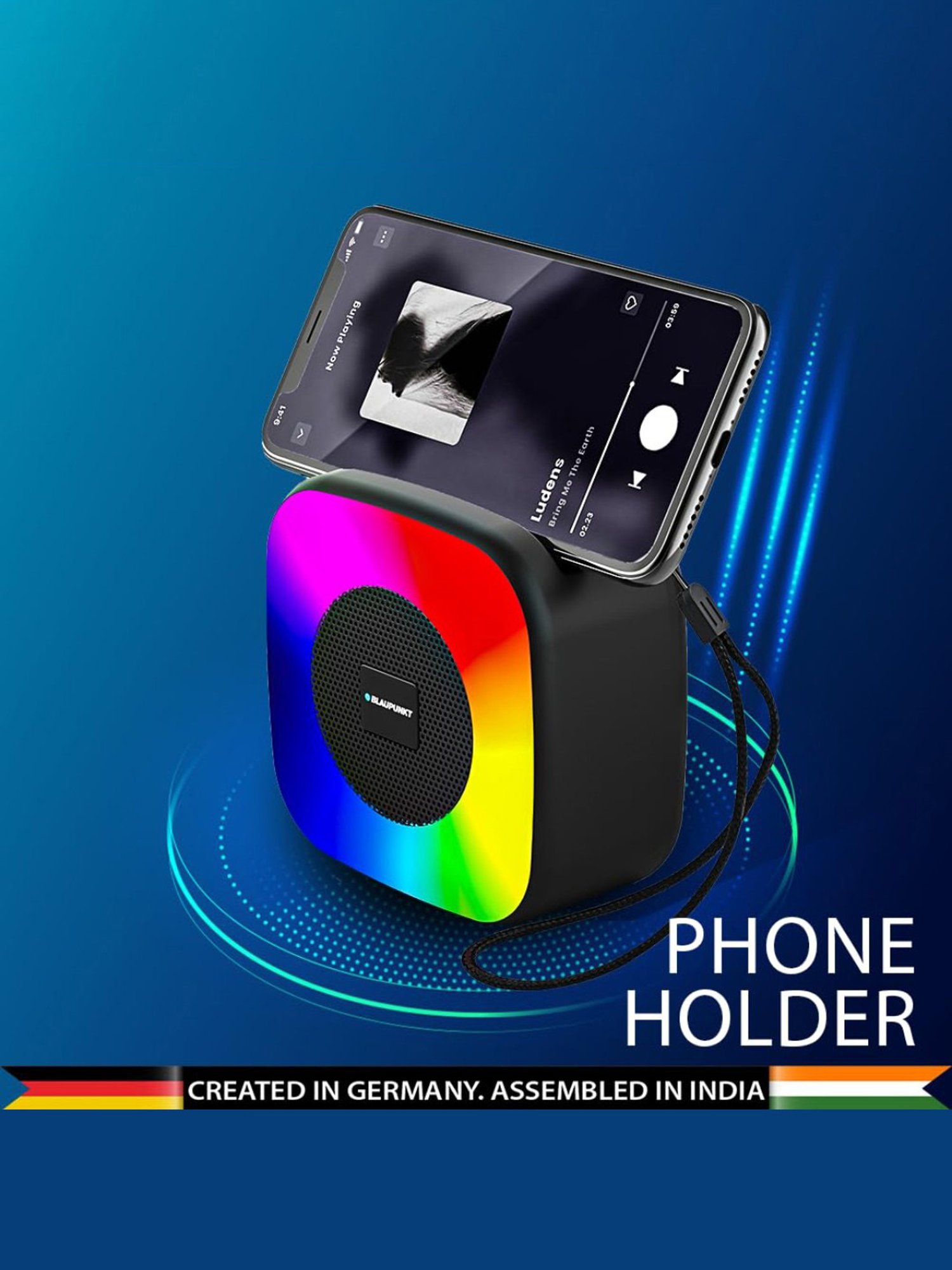 Blaupunkt BT03 RGB Wireless Bluetooth Speaker with Deep Bass, Dynamic RGB Lights (Black)