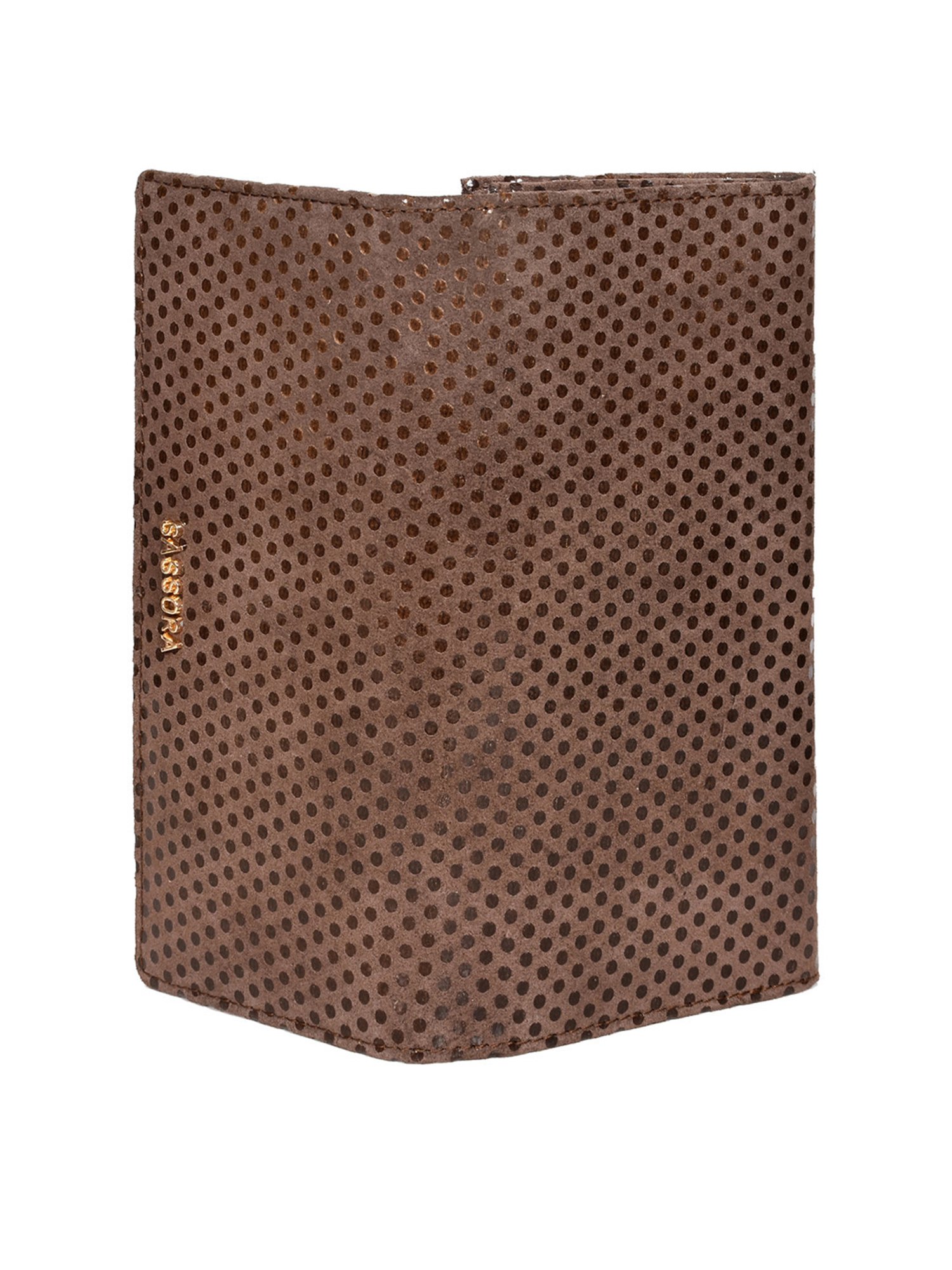 SASSORA Brown Textured Rfid Wallet for Women