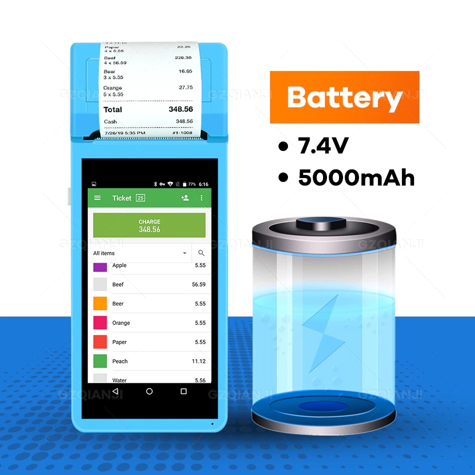 58mm Thermal Receipt Printer Portable Mini Wireless Thermal Printer USB Receipt Bill Ticket POS Printing for iOS Android Windows Compatible with ESC/POS/Star Print Commands Set