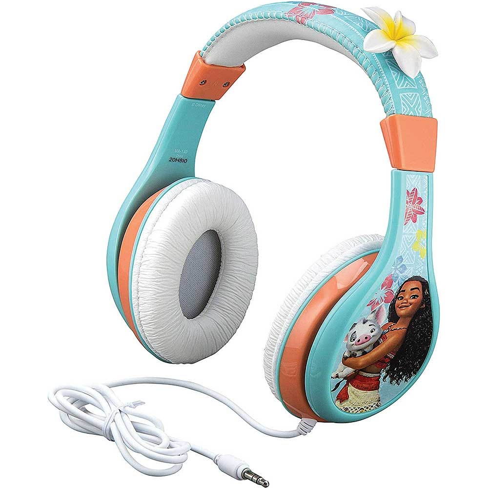 kids headphones for kids moana adjustable stereo tanglefree 3.5mm jack wired cord over ear headset for children parental volume control kid friendly safe perfect for school home travel