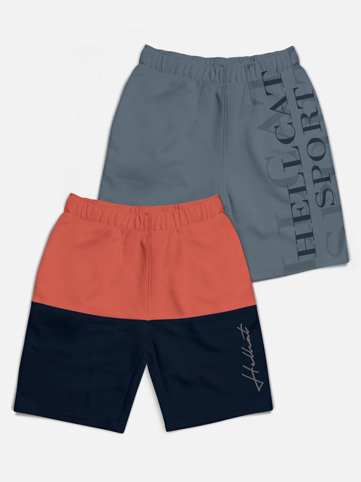 HELLCAT Kids Multi Color Block Shorts (Pack Of 2)