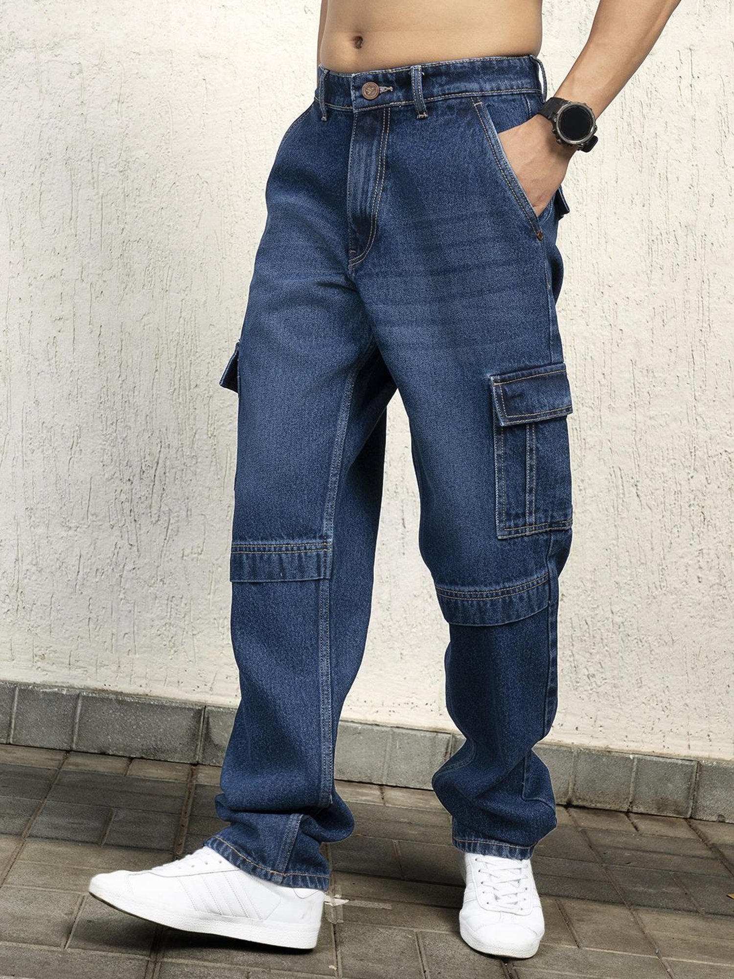 Hubberholme Men Cotton Long Sleeves Oversized Checked Double Pocket Shirt 29