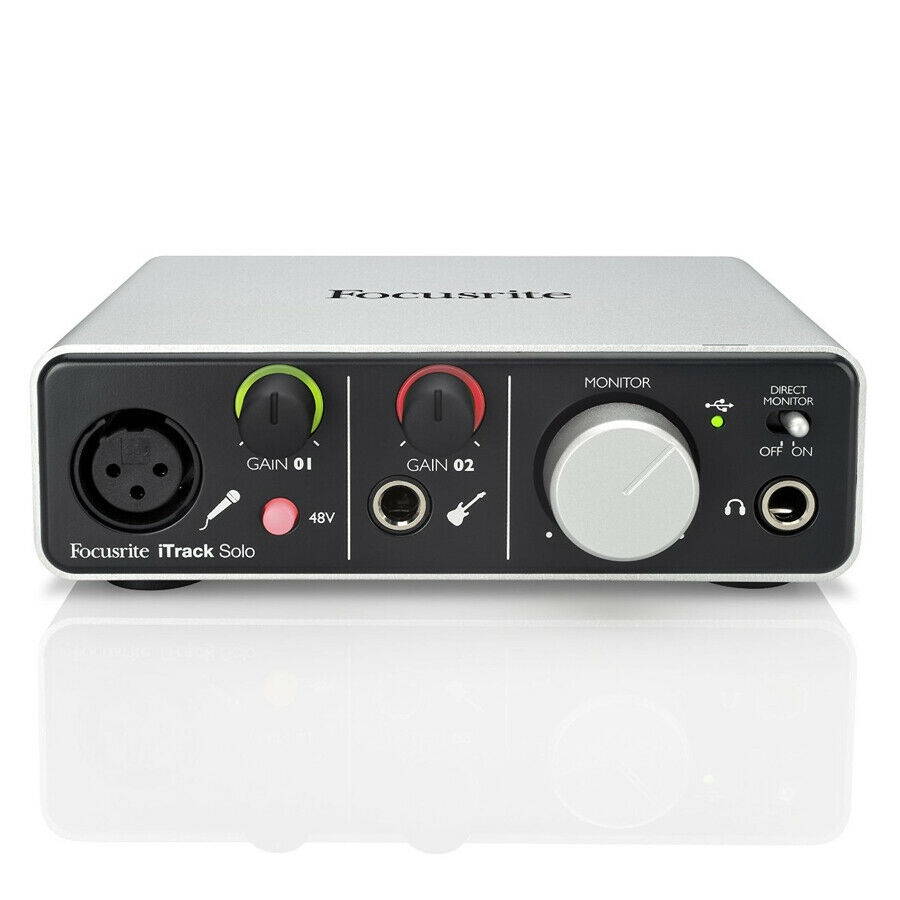 Focusrite iTrack Solo Lightning and USB Compatible Audio Interface, New!