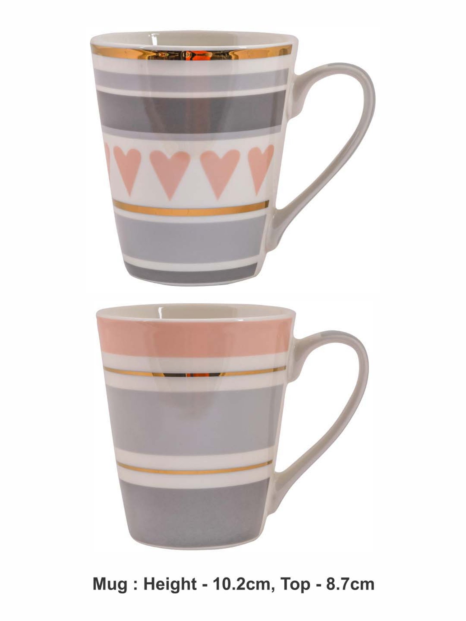 White Gold Multicolor Porcelain 8 cm Mug - Set of 4