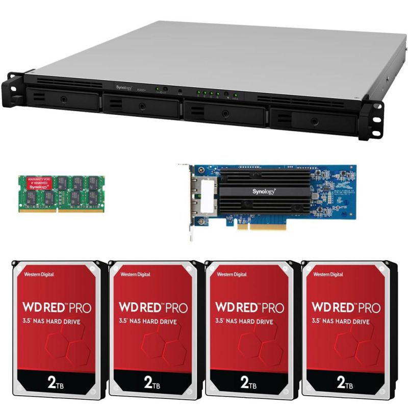 Synology RS820+ 4-Bay RackStation NAS with Synology 10Gb Adapter 18GB RAM 16TB (4x4TB) of Western Digital RED PRO NAS Drives Fully Assembled Tested By CustomTechSales