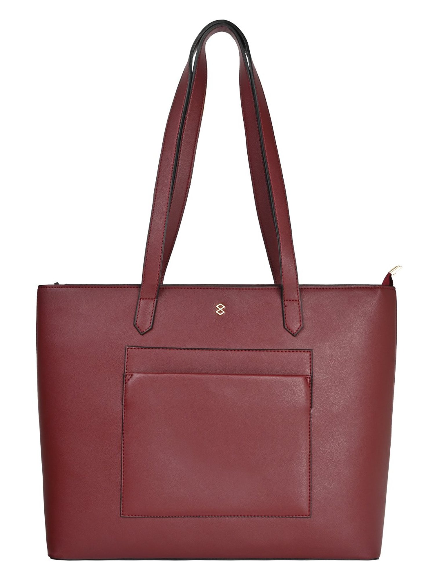 Horra Maroon Solid Large Tote Bag - 13 inches