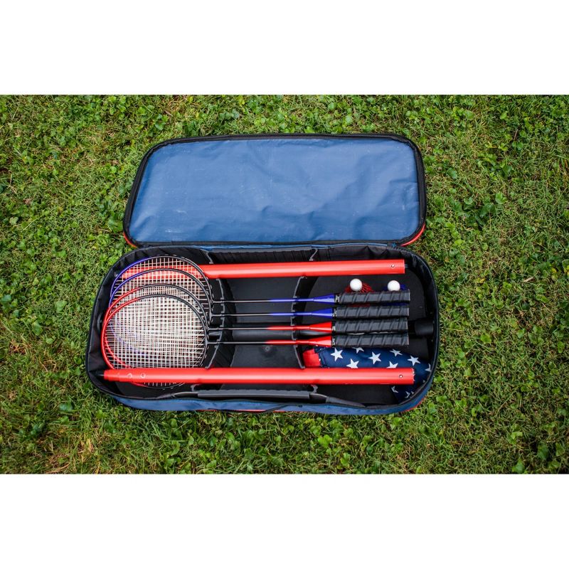 Zume Games Patriotic Portable Badminton Lawn Sports Set