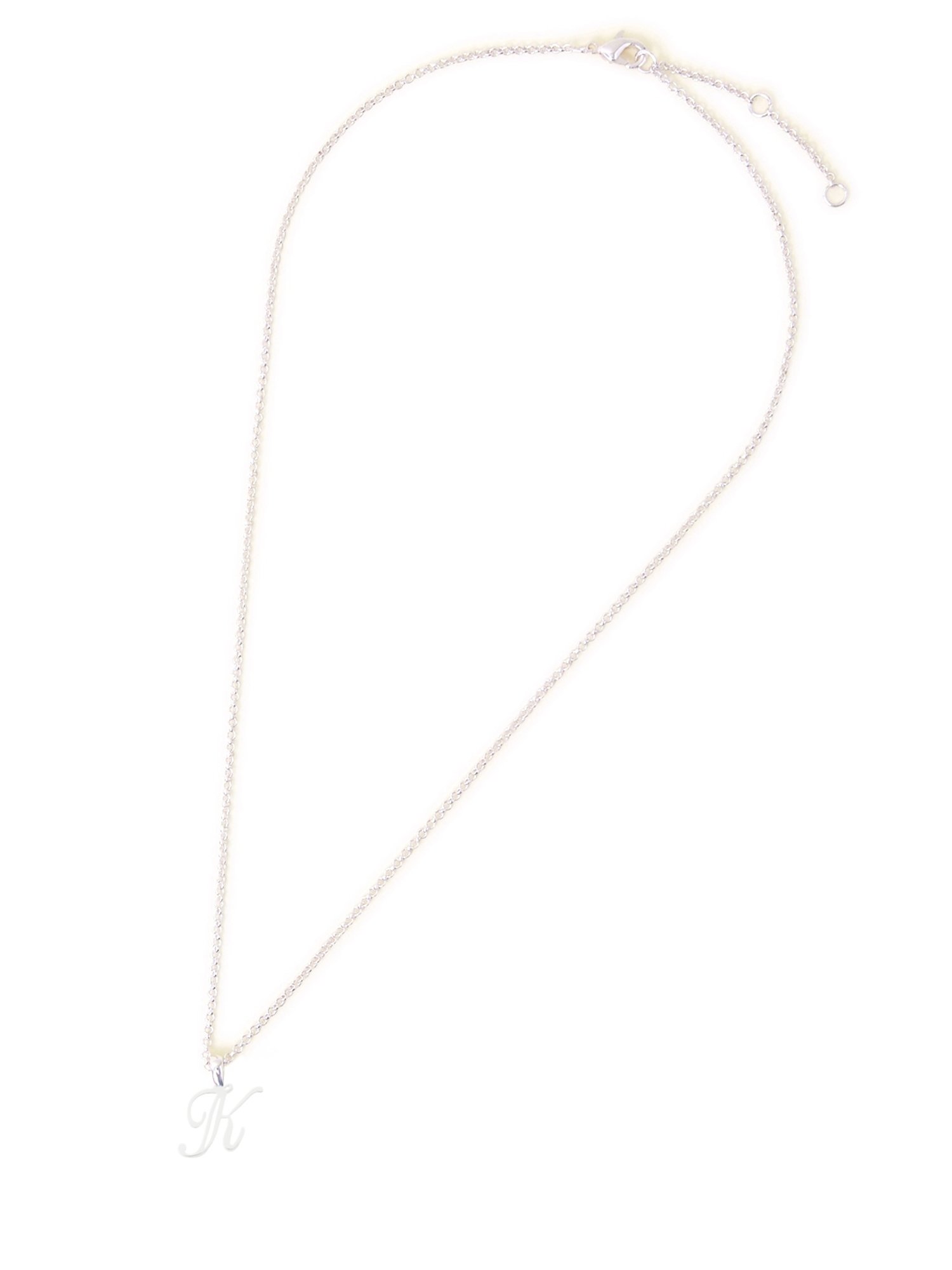 Accessorize London Women's Sterling Silver-plated Initial Necklace Letter K