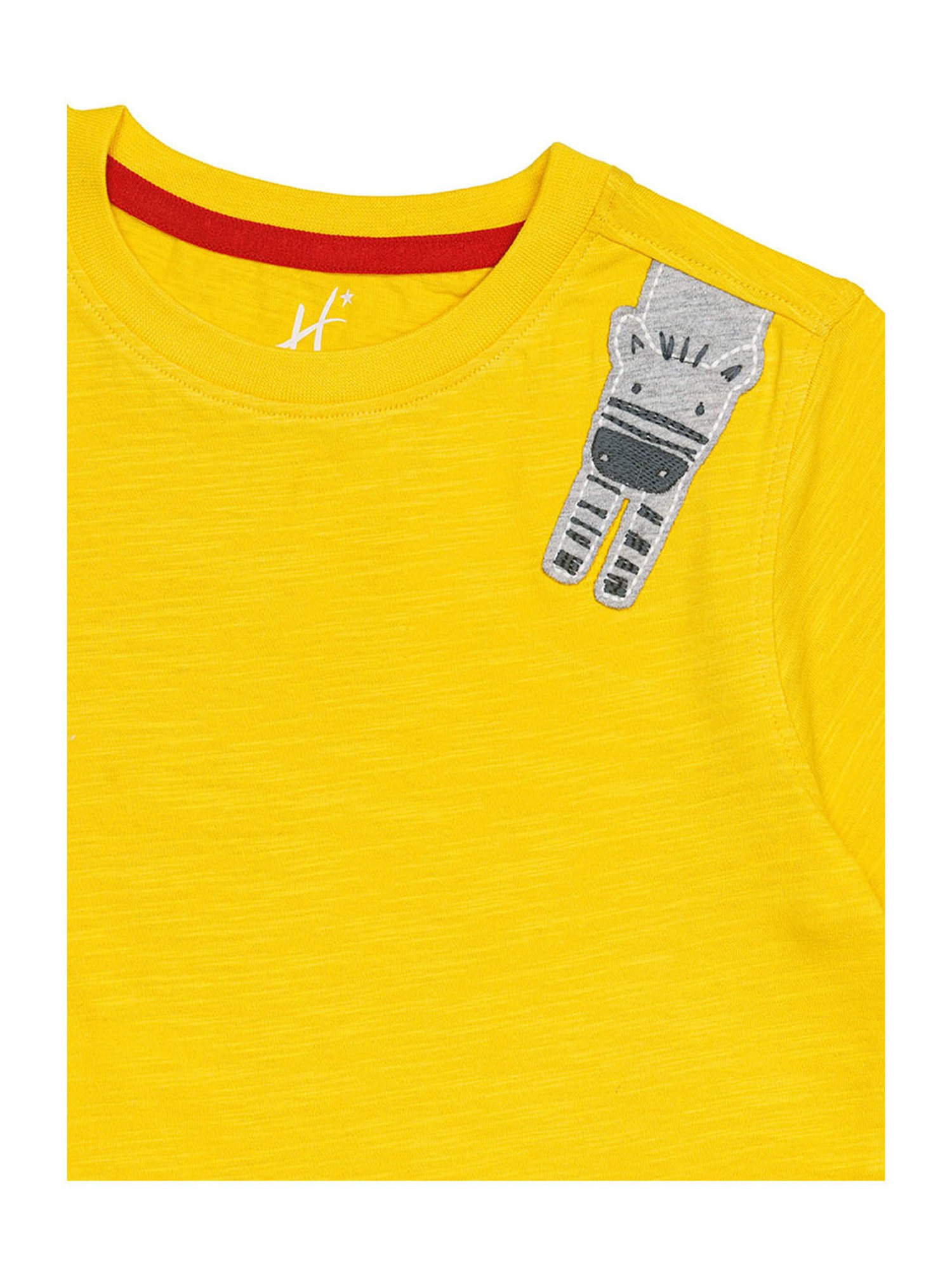 H by Hamleys Boys Yellow Applique T-Shirt