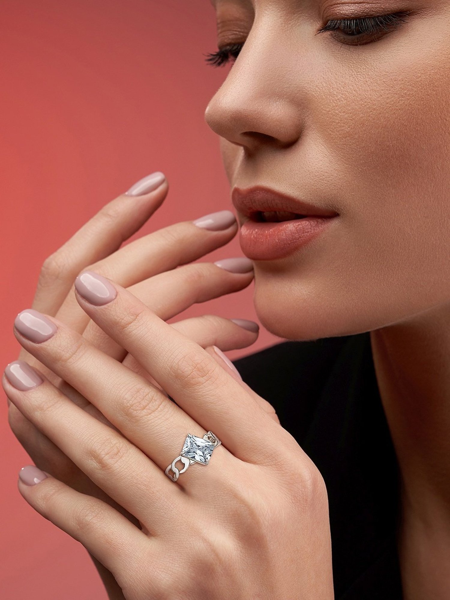 Silberry 92.5 Sterling Silver Crystal Aura Ring