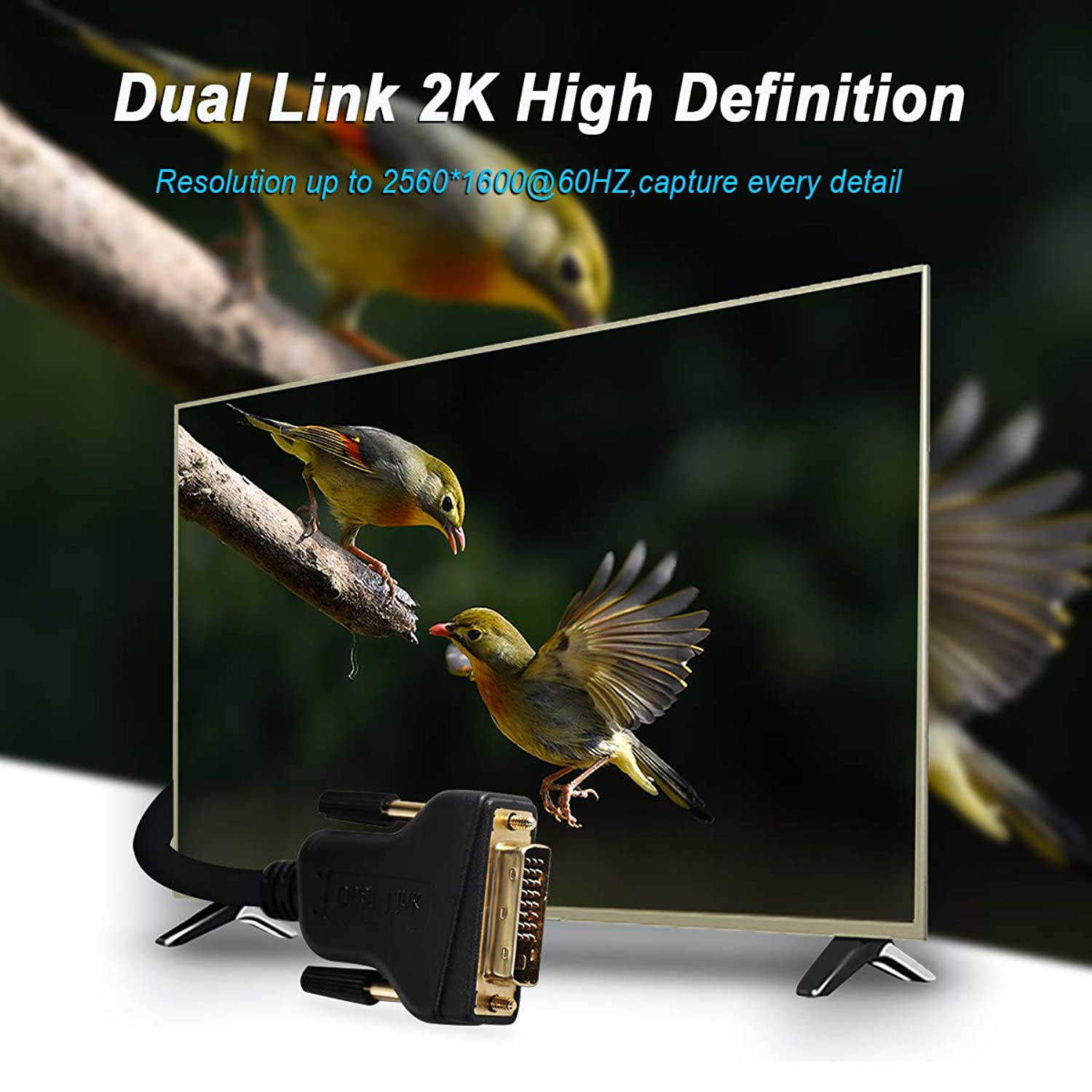 DVI to DVI Cable, Benfei DVI-D to DVI-D Dual Link 6 Feet Cable