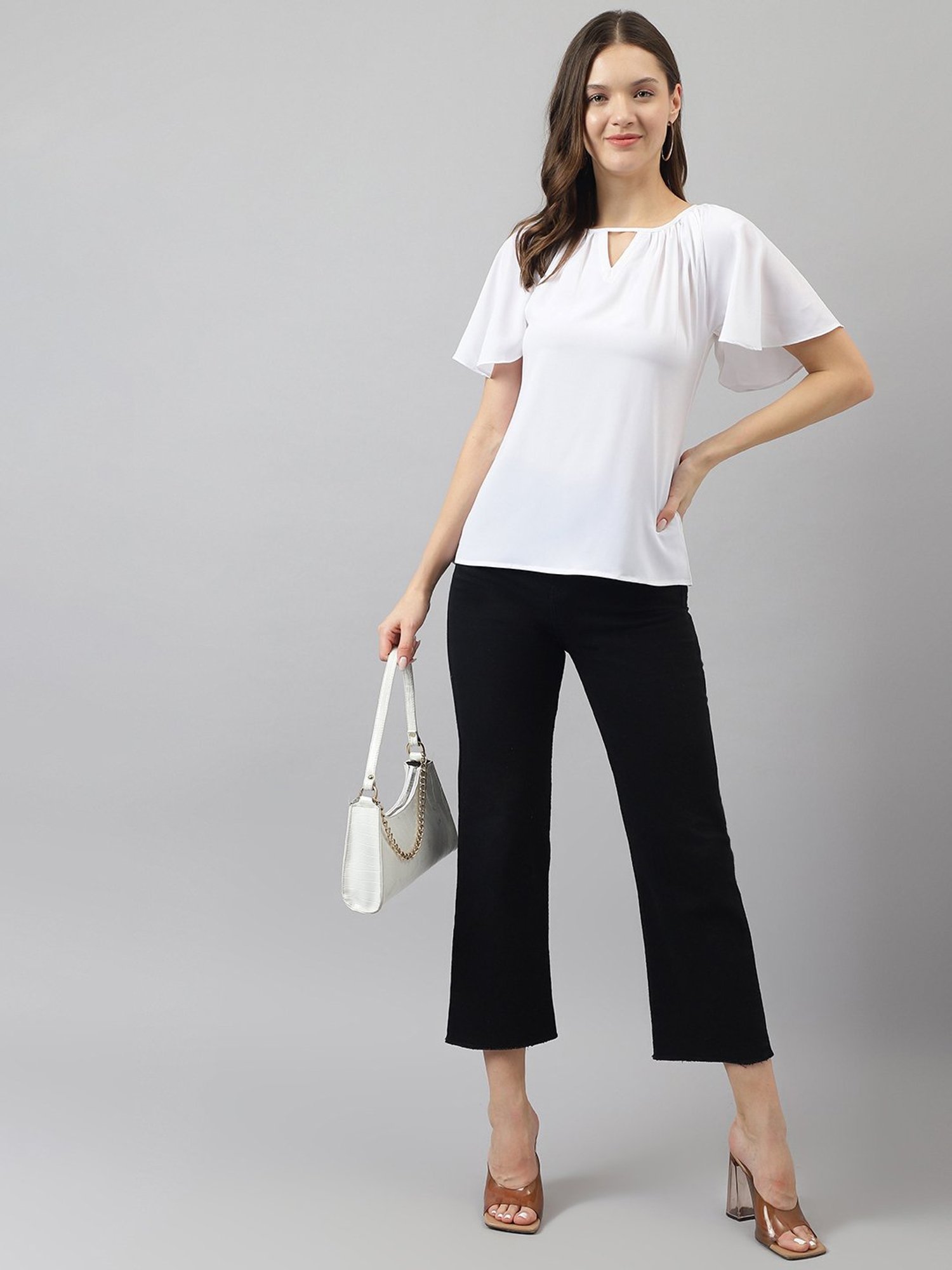 KERI PERRY White Regular Fit Top