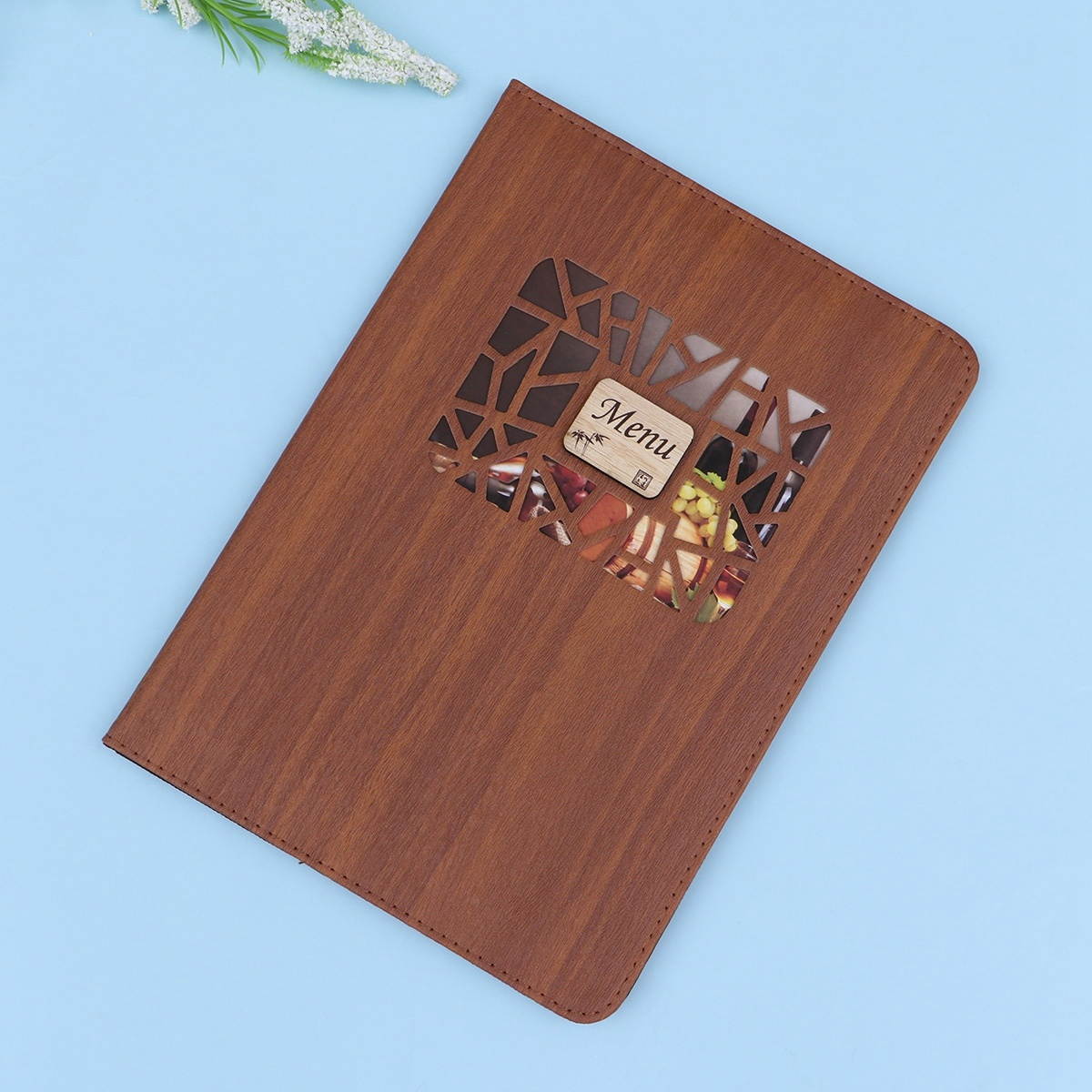 Menu Cover Leather Menu Holder Double Views Table Menu Cover for Restaurants Diners Cafes Bistros(8880)