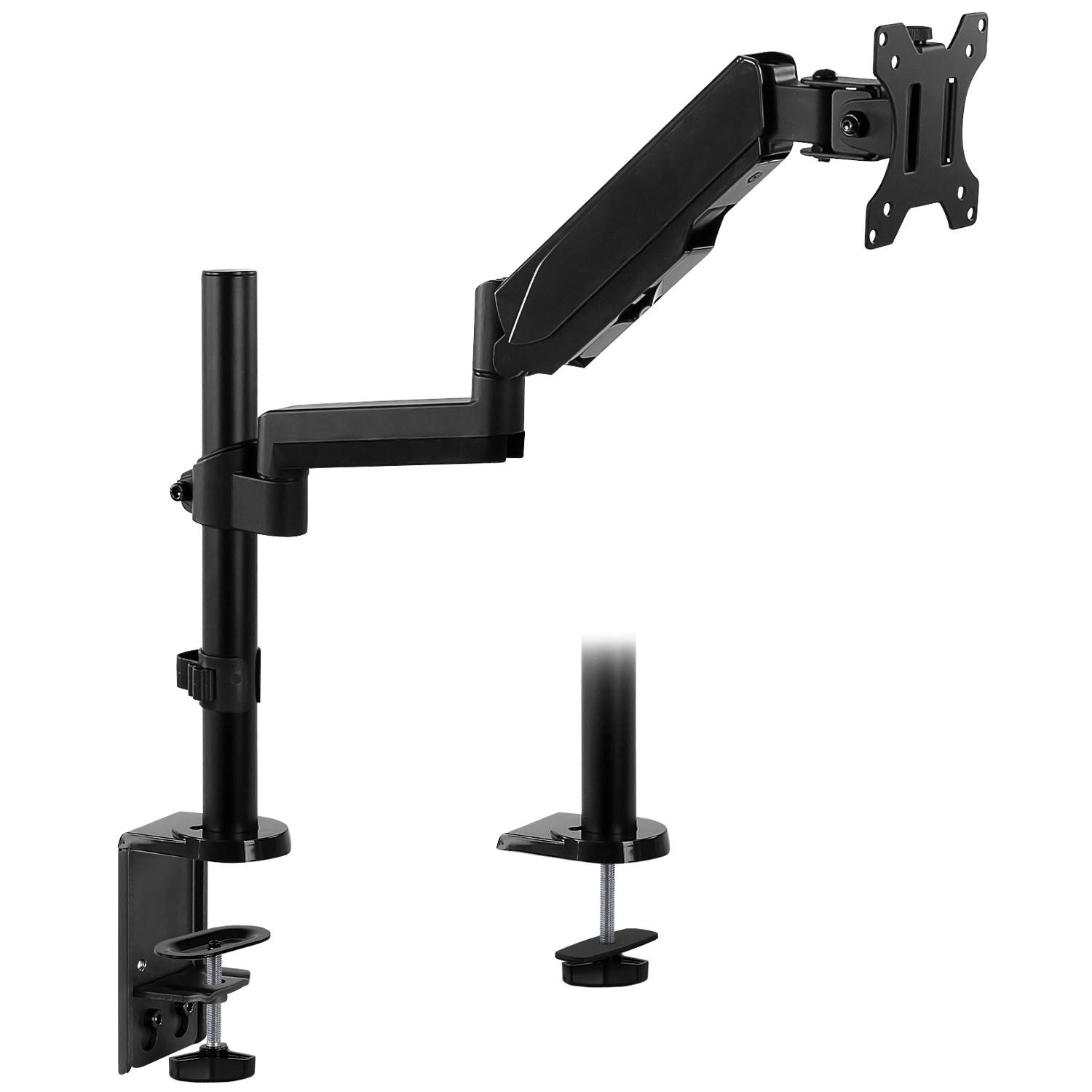 Mount-It! Single Monitor Arm Mount | Full Motion Height Adjustable Gas Spring Arm | Fits 19-32 Inch Screens
