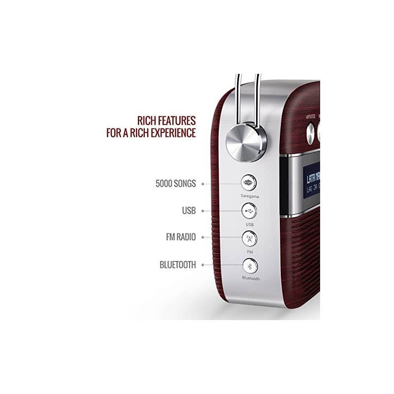 Carvaan Portable Digital Music Player Cherrywood Red