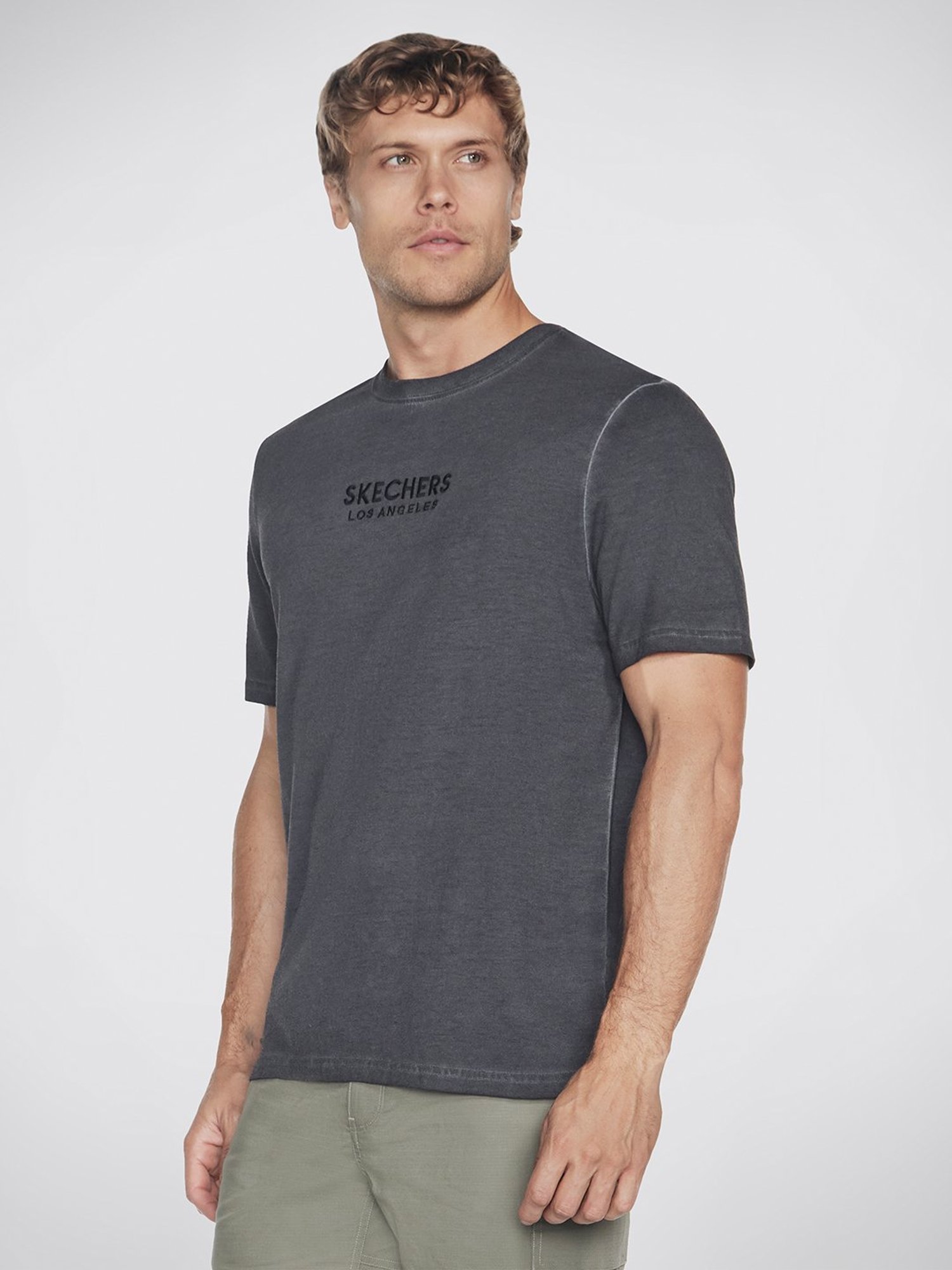 Skechers Bold Black Relaxed Fit Crew T-Shirt