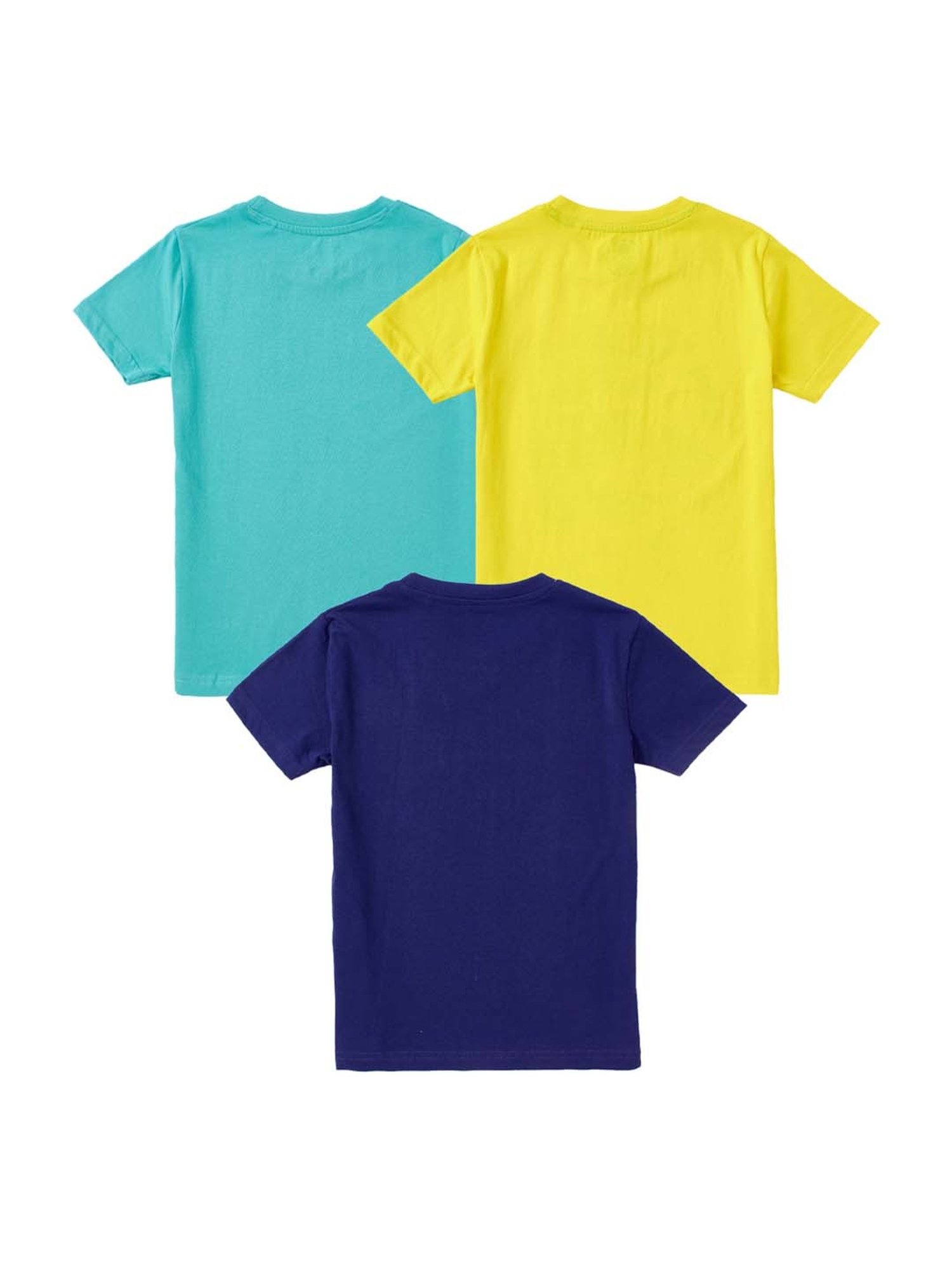 Cub McPaws Kids Multicolor Cotton Printed T-Shirt (Pack of 3)