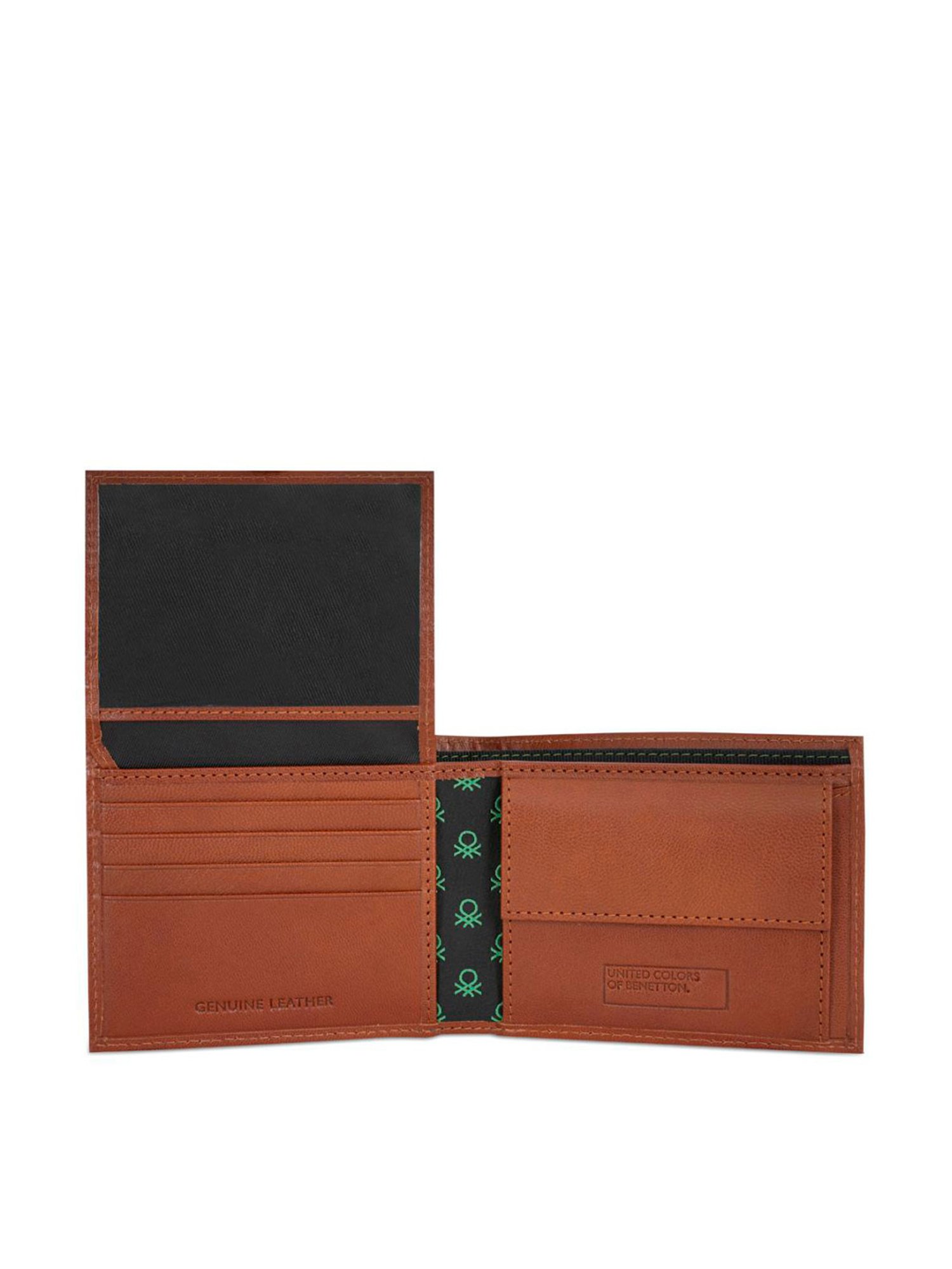 United Colors of Benetton Benito Tan Leather Solid Bi-Fold Wallet