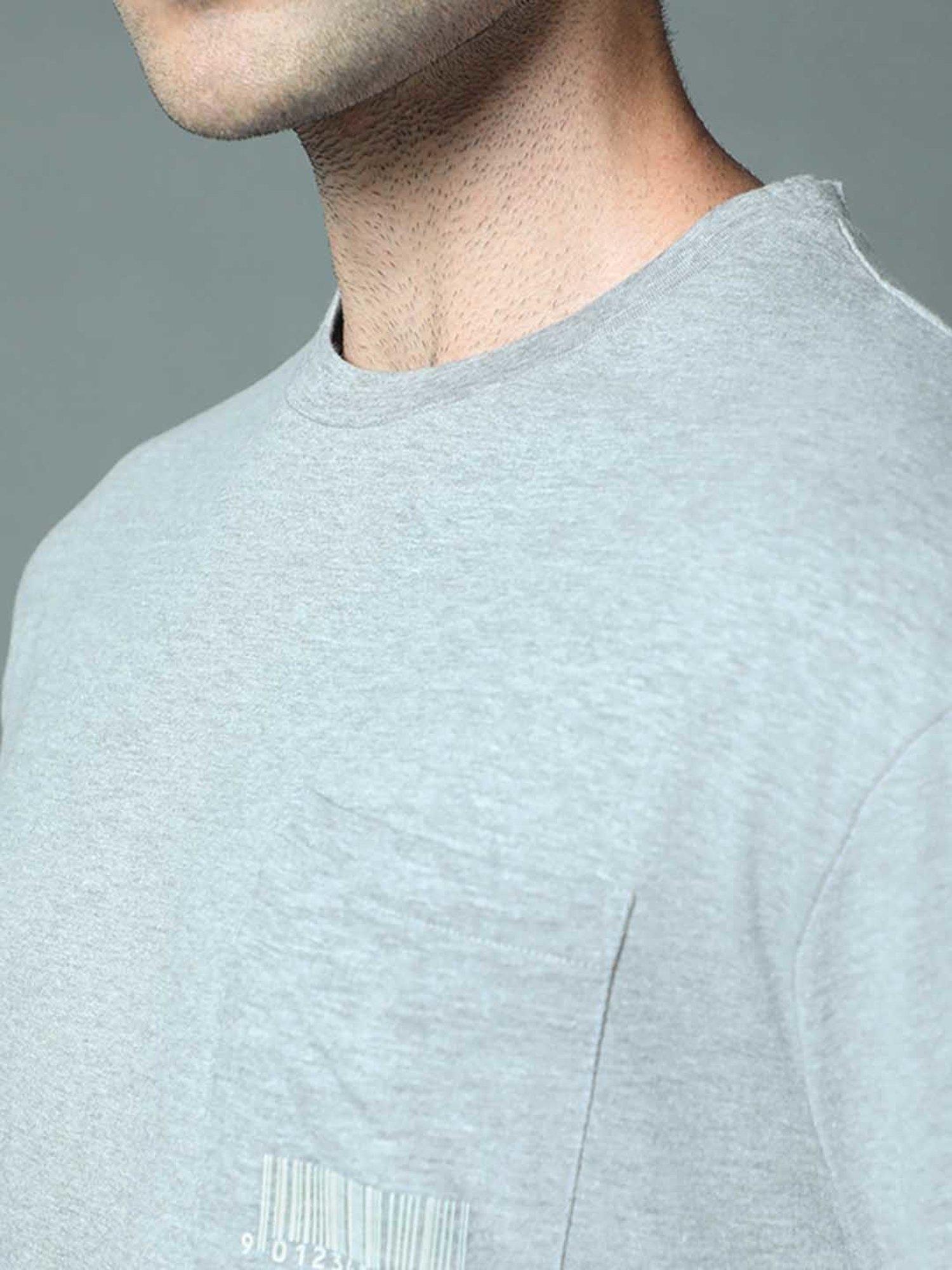 High Star Grey Relaxed Fit Crew T-Shirt