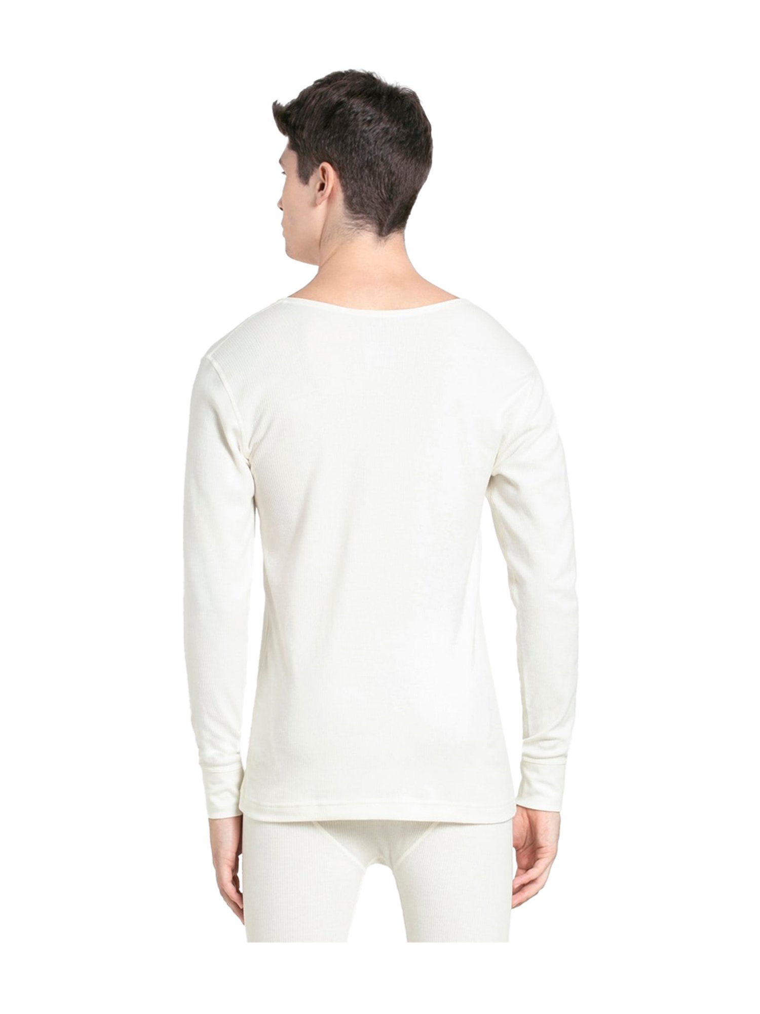 Jockey 2401 Off White Super Combed Cotton Rich Full Sleeves Thermal Top with Stay Warm Technology