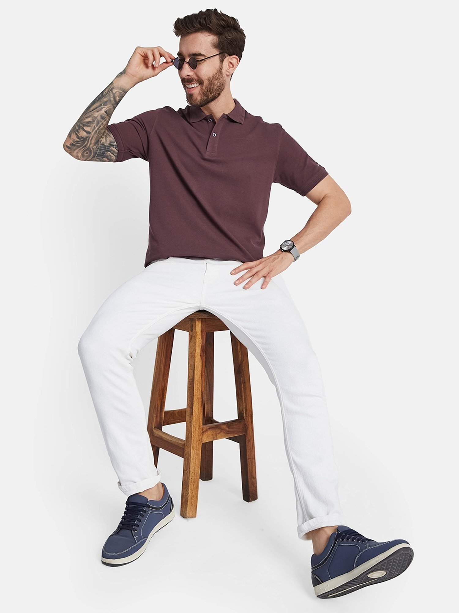Octave Plum Regular Fit Polo T-Shirt