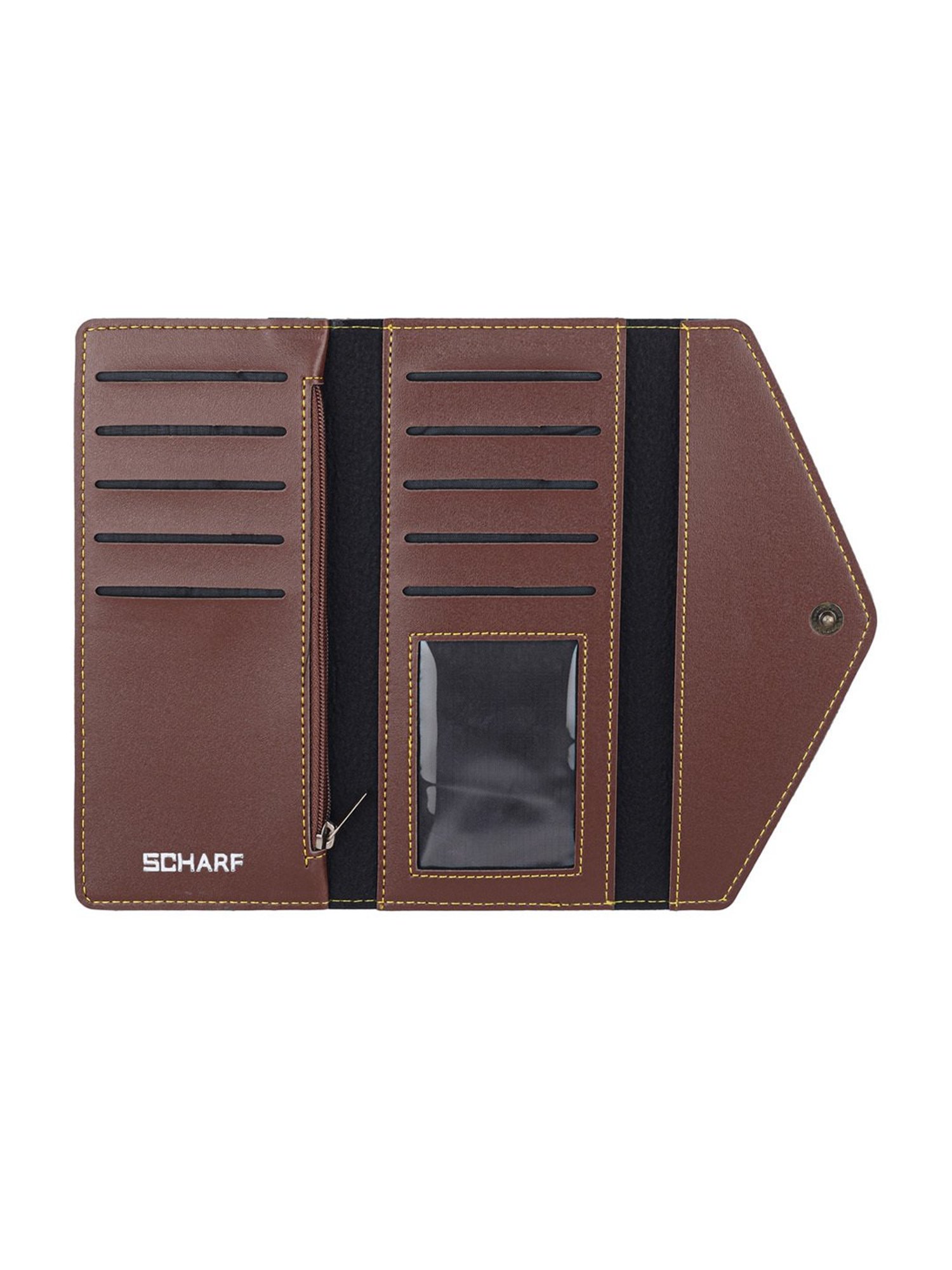 SCHARF Brown Solid Bi-Fold Wallet for Women
