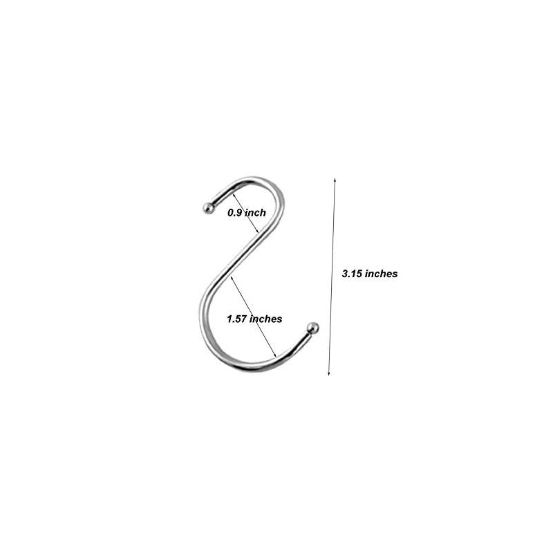 100PCS Scarf Apparel Punch Cup Bowl Kitchen S Shaped Silver Tone Metal Hanging Hooks