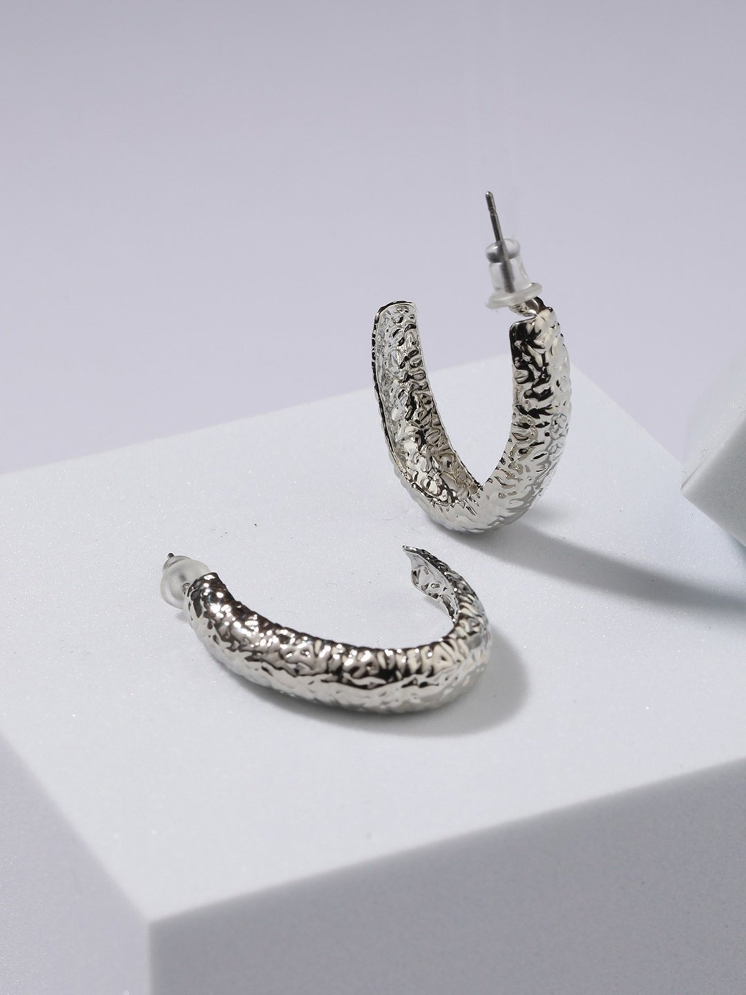 Aatmana Textured Oval Hoop Earrings