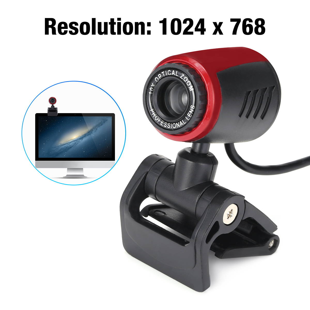 USB 2.0 HD Webcam Camera Autofocus with Noise Reduction Microphone Rotatable Computer Camera for PC Computer Laptop