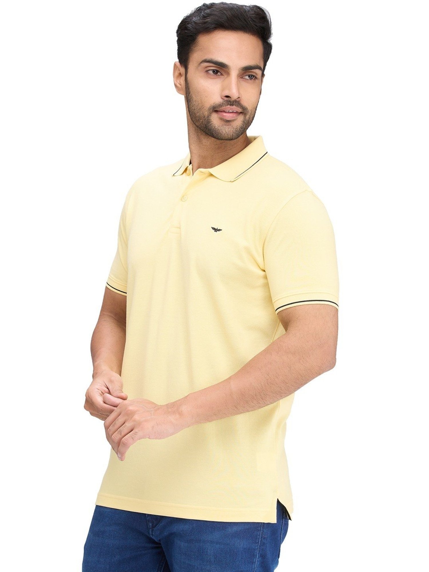 Park Avenue Yellow Slim Fit Polo T-Shirt