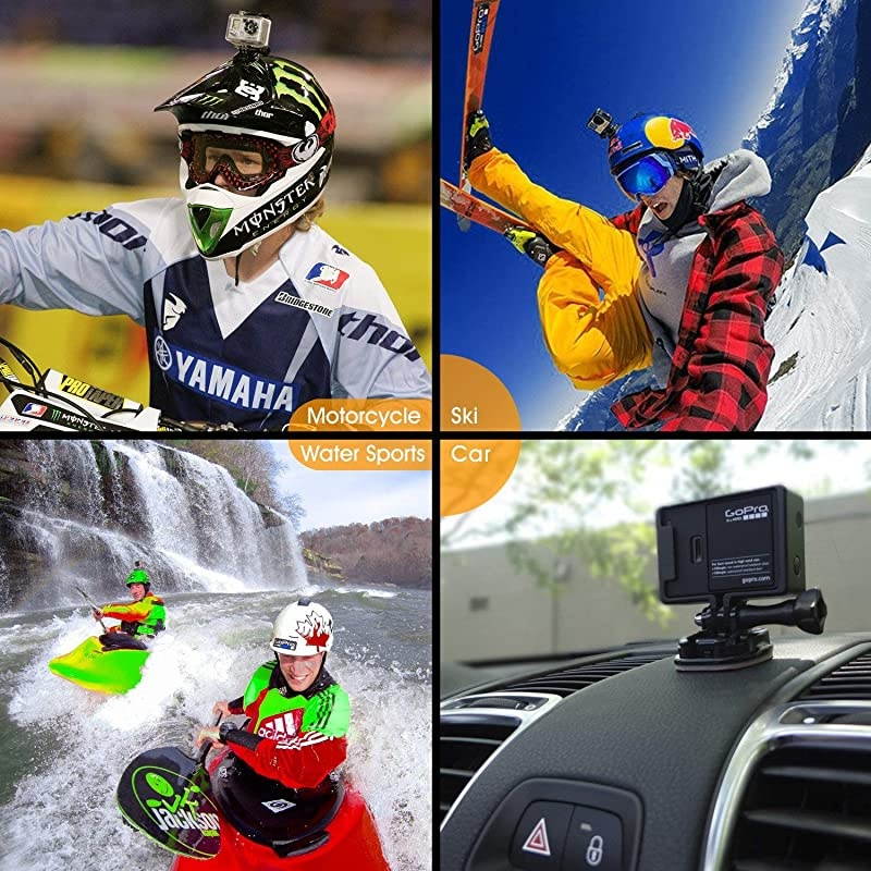 Helmet Adhesive Sticky Mounts Flat Curved 3M Mount Compatible with GoPro Hero 8 7 6 5 4 Session 3+ 3 2 1 Hero 2018 Fusion Max Cameras