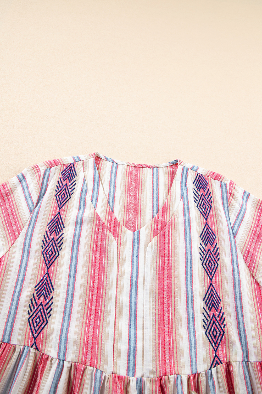 Black Leopard Patchwork Split Neck Ruffle Plus Size Dress