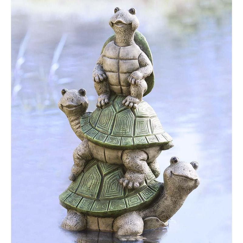 14.5" Polyresin Great Horned Owl on Stump Black - Hi-Line Gift