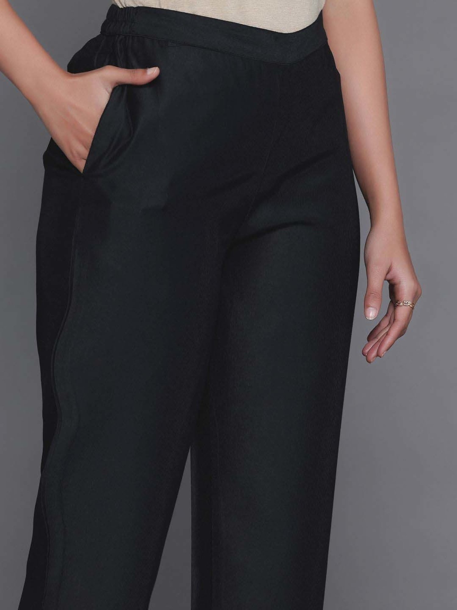 Libas Black Embellished Kurta & Pant Set With Dupatta